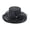 Black, variant on Women's Organza Floral Sun Hat, UPF 50+ Rolled Wide Brim Hat With Rhinestone Flower Detail for Vacation Outfits, Wedding Garden Party & Beach Travel Navy One Size