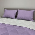 thumbnail image 2 of Checkered Comforter & Sham Bedding Set, Purple and White Colored Gingham Checks Rows Picnic Theme Vintage Style Print, 3 pcs Duvet Set Microfiber Filling Quilt, 5 Sizes, Purple White, by Ambesonne, 2 of 4