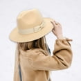 thumbnail image 3 of Sombrero de de moda para el sol, de Jazz de Panamá con lazo para viajes al aire libre, Festival , , beige BLESIY Sombrero de Copa Panamá Jazz, 3 of 7