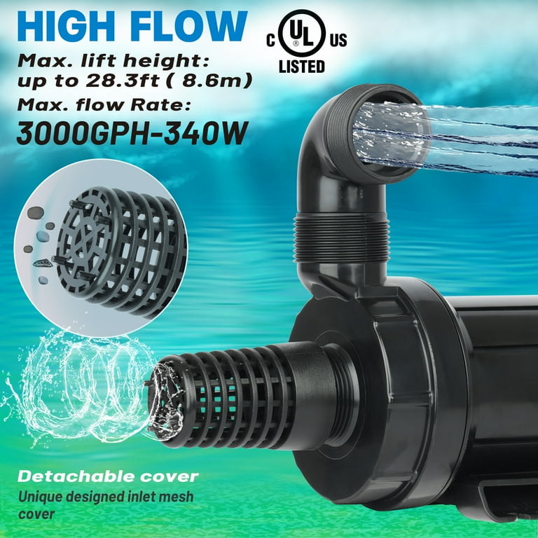 OYO WATER Pond Pumps Submersible Outdoor Inline Pump Pond High