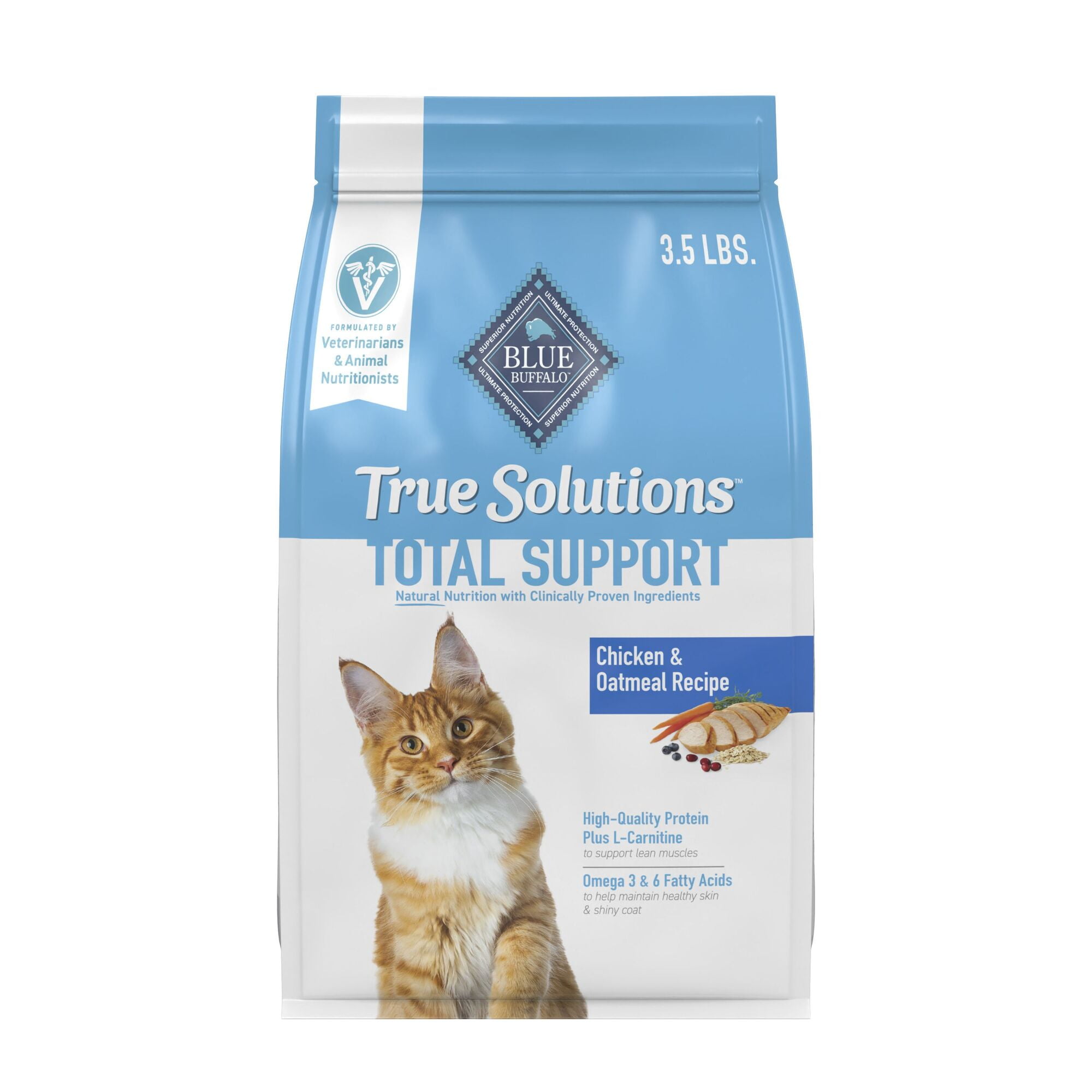 Blue Buffalo True Solutions Fab Feline Dry Cat Food Indoor Cat Formula, Chicken, 3.5 lbs.
