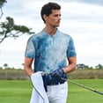 thumbnail image 3 of Honeii Abstract Ocean Waves Print Polo Shirt, A Classic Short-Sleeved, Button-Down Golf Shirt for Men,Mens Polo Shirts Short Sleeve-X-Large, 3 of 6