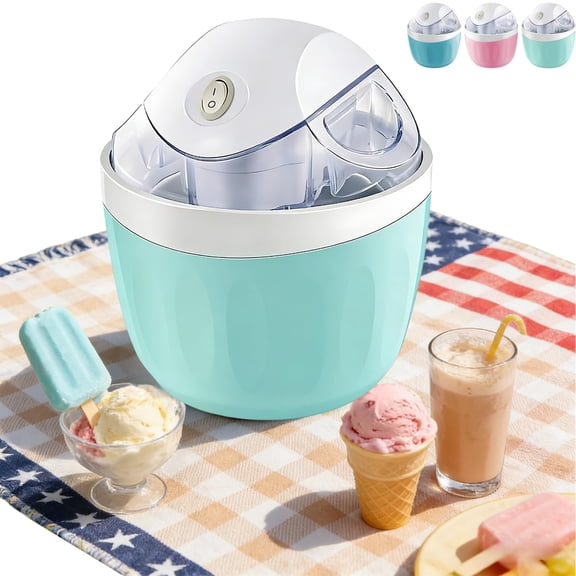 17oz Mini Electric Ice Cream Maker, Personal Gelato & Sorbet Machine with One-Touch Control, Small Home Dessert Maker for Family DIY Use