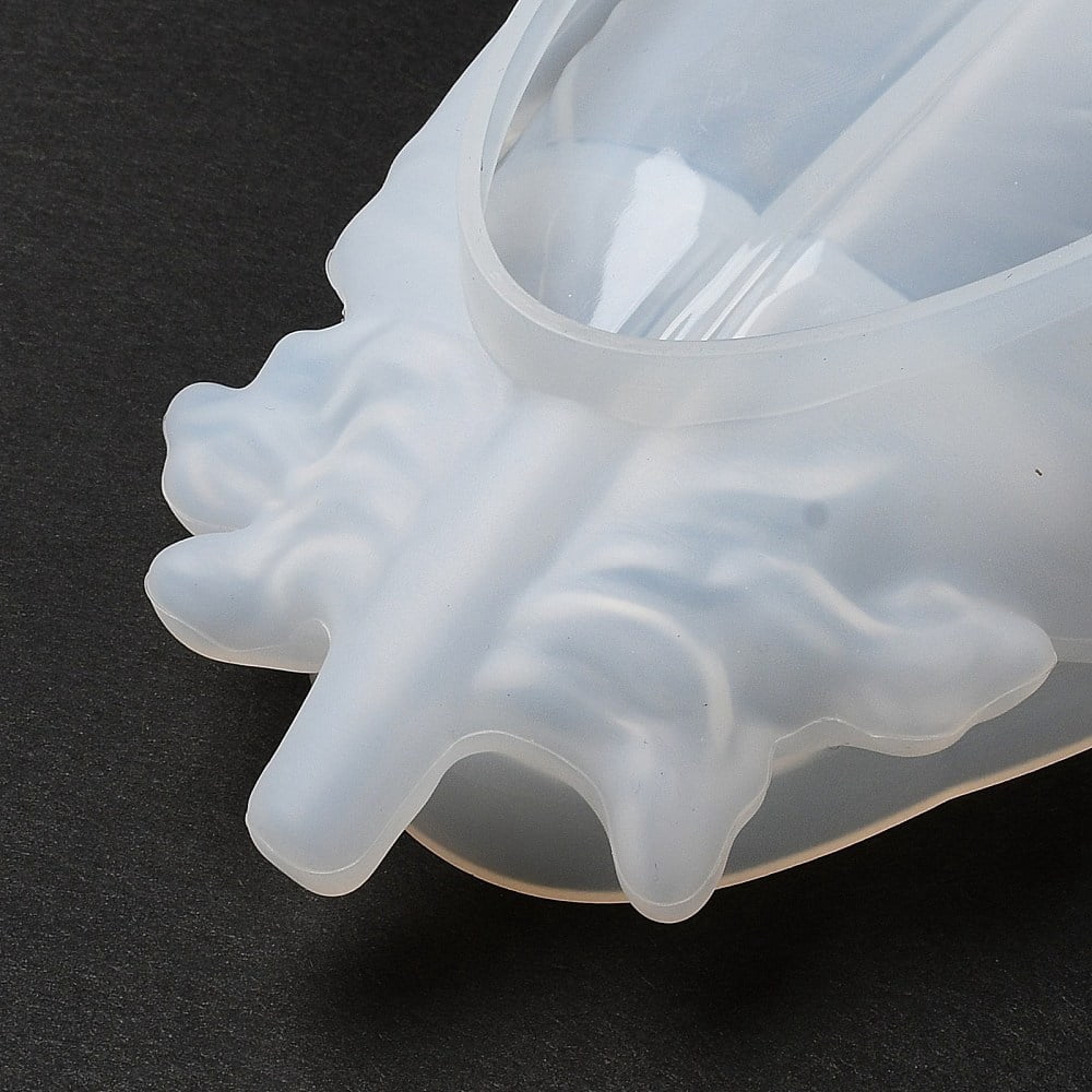 2pcs Feather Jewelry Plate Silicone Molds for UV Resin Epoxy Resin Craft Making White 250x110x46mm Inner Diameter: 188x80mm