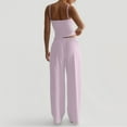 thumbnail image 4 of OIOLOYJM 2 Piece Sets for Women Comfy Cami Pajama Sets Casual Loose Tank Tops High Elastic Waist Drawstring Wide Leg Pants Cozy Soft Lounge Set Pink XL, 4 of 6