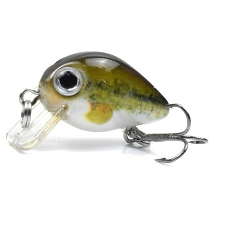 1.1 in / 0.06 oz Sinking Fishing Lures Hard Body Lures with Treble Hook Life-Like Swimbait Fishing Bait 3D Eyes Artificial Baits Crankbait Fishing Tackle