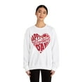 thumbnail image 2 of Happy Valentine's Day Womens Crewneck Sweatshirt, Cute Heart Design, 2 of 4