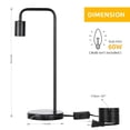 thumbnail image 2 of Haitral Antique Industrial Table Lamp with Marble Base, Black Metal Frame, 2 of 6