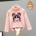 thumbnail image 2 of T-shirts Graphiques pour Filles Col Montant Velours Chaleur Doux Unisexe R Sortie Hauts d'Automne pour 5-6 Ans, 2 of 3