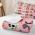 thumbnail image 4 of Feelyou Cute Bowknot Skeleton Quilt King, Halloween Pumpkin Bat King Coverlet Set, 3pcs, 1 Comforter and 2 Pillowcases, 4 of 7