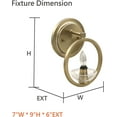thumbnail image 6 of Aspen Creative 62250, 1-Light Metal Bathroom Vanity Wall Light Fixture, 7" Wide, Transitional Design in Warm Brass, 6 of 6