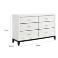 thumbnail image 5 of Benjara Ameya 58 Inch Wide Dresser, 6 Drawers Chrome, White Melamine, Black, 5 of 6
