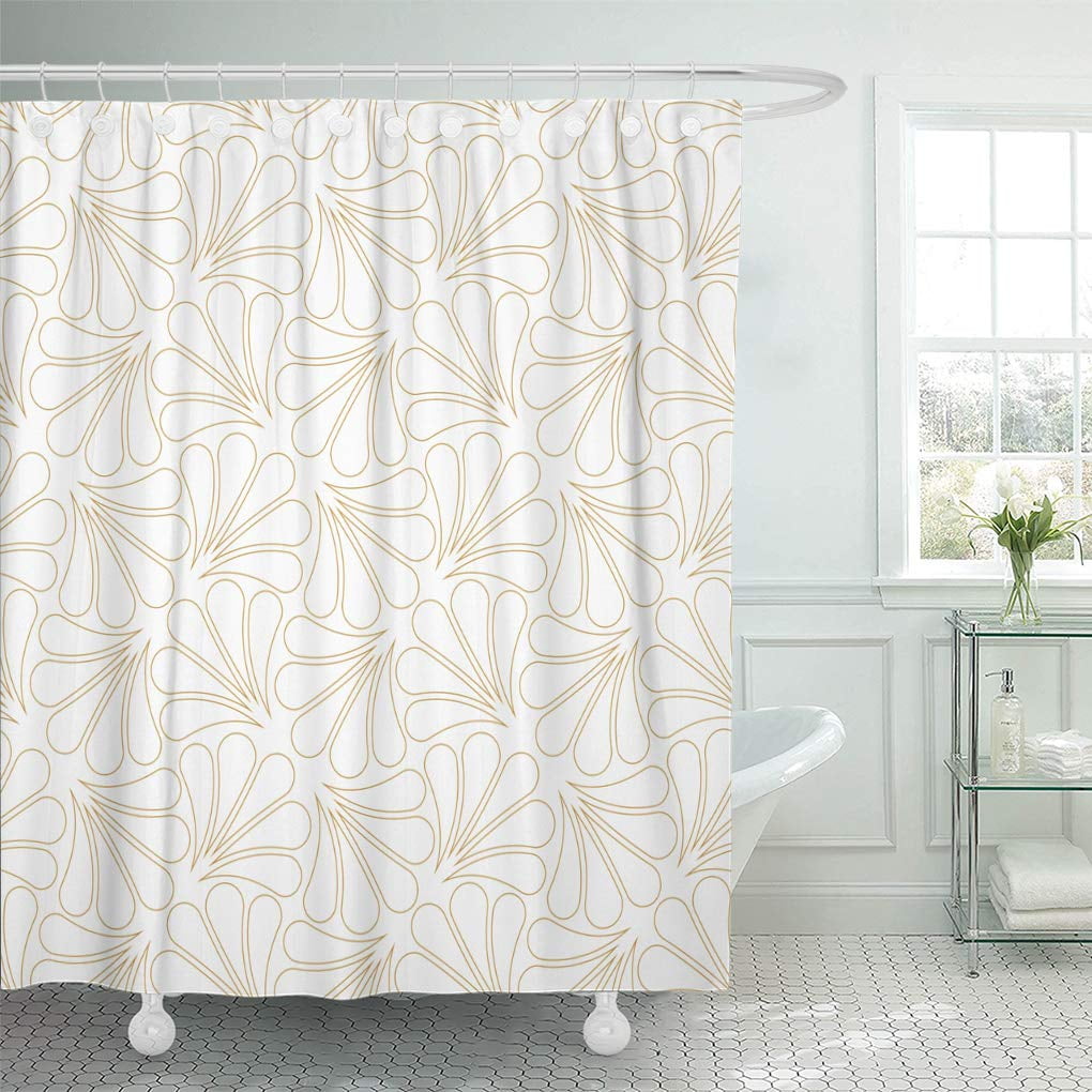 Shower Curtains & Rings Art Nouveau Bathroom Sage Green & White