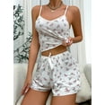 thumbnail image 4 of Musuos Women Summer 2 Pieces Sleepwear Suits Floral Print Lace Trim Camisoles Tank Tops and Elastic Shorts Pajamas Set, 4 of 8