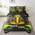 thumbnail image 2 of Erosebridal Racing Car Bedding Sets Twin Size,Geometric Plaid Comforter Sets with Sheets,Yellow Green Bed in a Bag Twin size,Super Cozy Sport Bedroom Decorative,Reversible,7pcs, 2 of 6