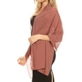 thumbnail image 3 of Sakkas Jona Women Soft Sheer Chiffon Bridal Wedding Evening Scarf Shawl Wrap Stole - Mauve - 8018, 3 of 5