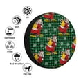 thumbnail image 4 of Naloa Vintage Santa Skiing Green Plaid PVC Leather Spare Tire Wheel Cover Spare Tire Cover, for Car Truck SUV Camper Trailer Universal Fit(14-17in)-17 inch, 4 of 6
