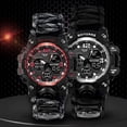 thumbnail image 4 of Outdoor Men Military Quartz Watch Waterproof Multifunctional Survival Tactical Watch Compass Sport LED Digital Watches black_4, 4 of 7