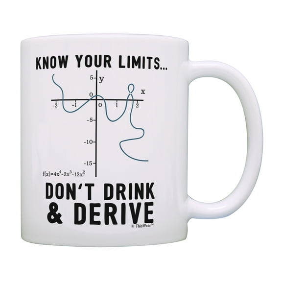 ThisWear Math Gifts Don't Drink & Derive Funny Math Nerd Gifts Math Lover Mug Coffee Mug