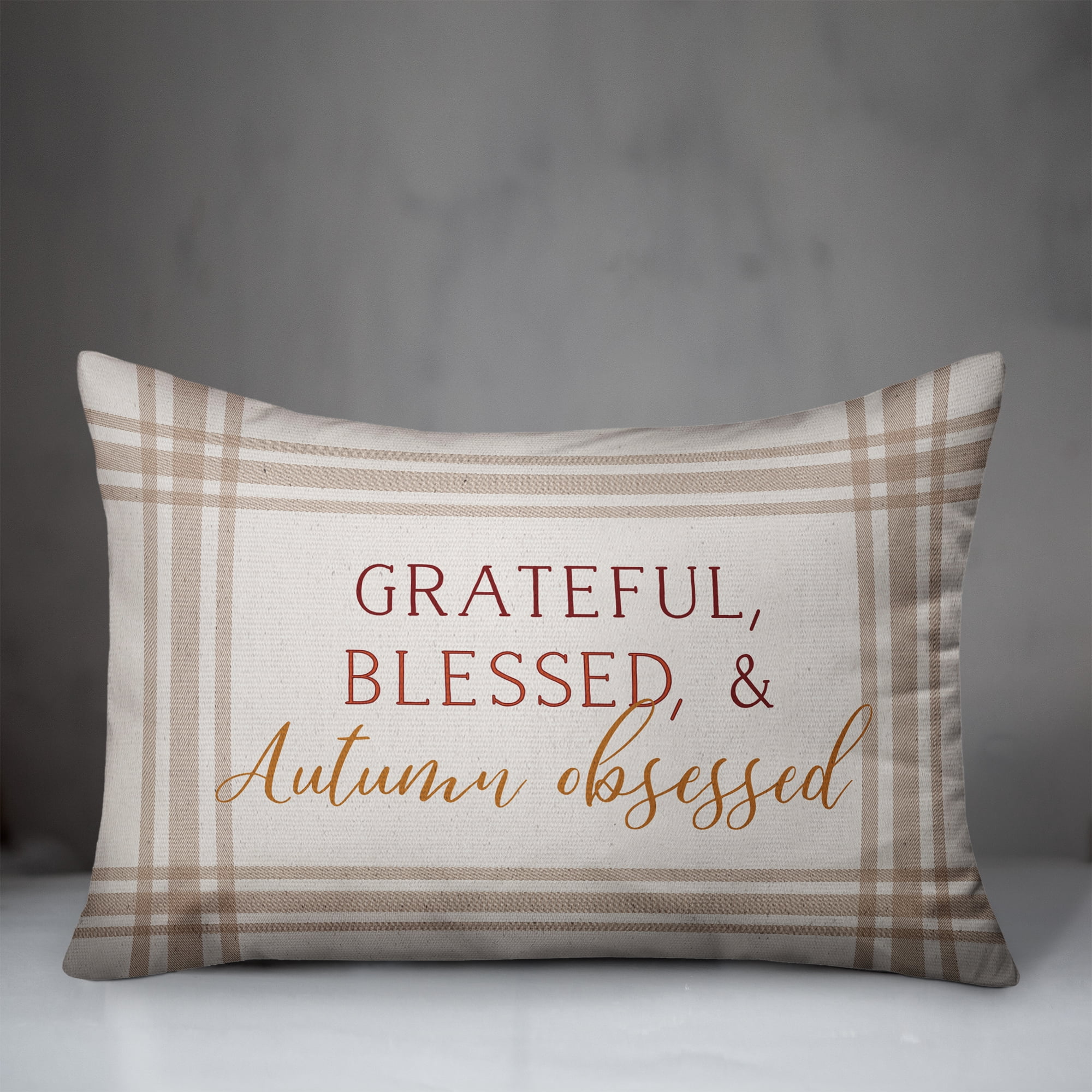 Creative Products Grateful Blessed and Autumn Obsessed 20 x 14 Indoor / Outdoor Pillow
