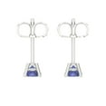 thumbnail image 4 of 0.5 Ct Round Cut Studs Blue Tanzanite 18K White Solid Solid Gold Everyday Dainty Earrings Push Back, 4 of 7