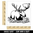 thumbnail image 2 of Moose Wading in Water Self-Inking Rubber Stamp Ink Stamper - Red Ink - Large 1-1/2 Inch, 2 of 7