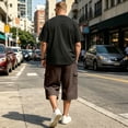 thumbnail image 5 of Dresfit Cargo Shorts for Men Baggy Drawstring Long Shorts Summer 2026 Cropped Athletic Bermuda Shorts Wide Leg Below the Knee Baggy Work Carpenter Shorts 2XL, 5 of 6