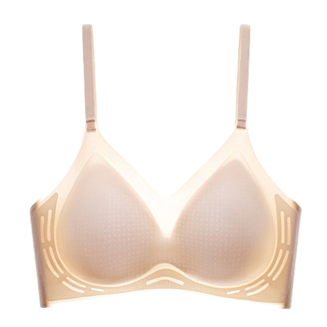 Yuzhih Wireless Bras for Women Push up V Neck Seamless Full Coverage Bralettes with Support No Underwire