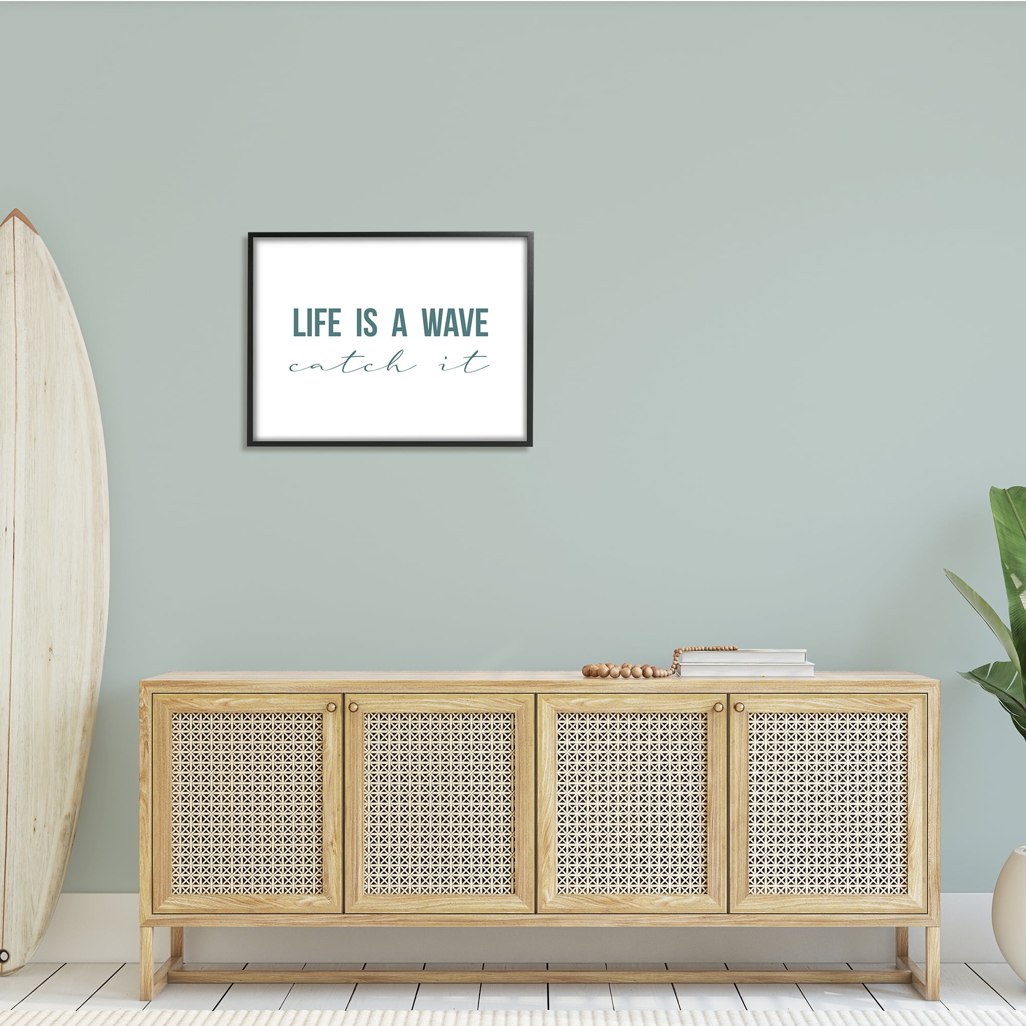 Stupell Indtries Life's A Wave Catch It Phrase Nautical Typography,30 x 24,Design by Birch&Ink