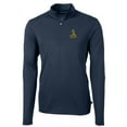 thumbnail image 2 of Men's Cutter & Buck Navy Northern Arizona Lumberjacks Team Big & Tall Virtue Eco Pique Recycled Quarter-Zip Pullover Top, 2 of 3