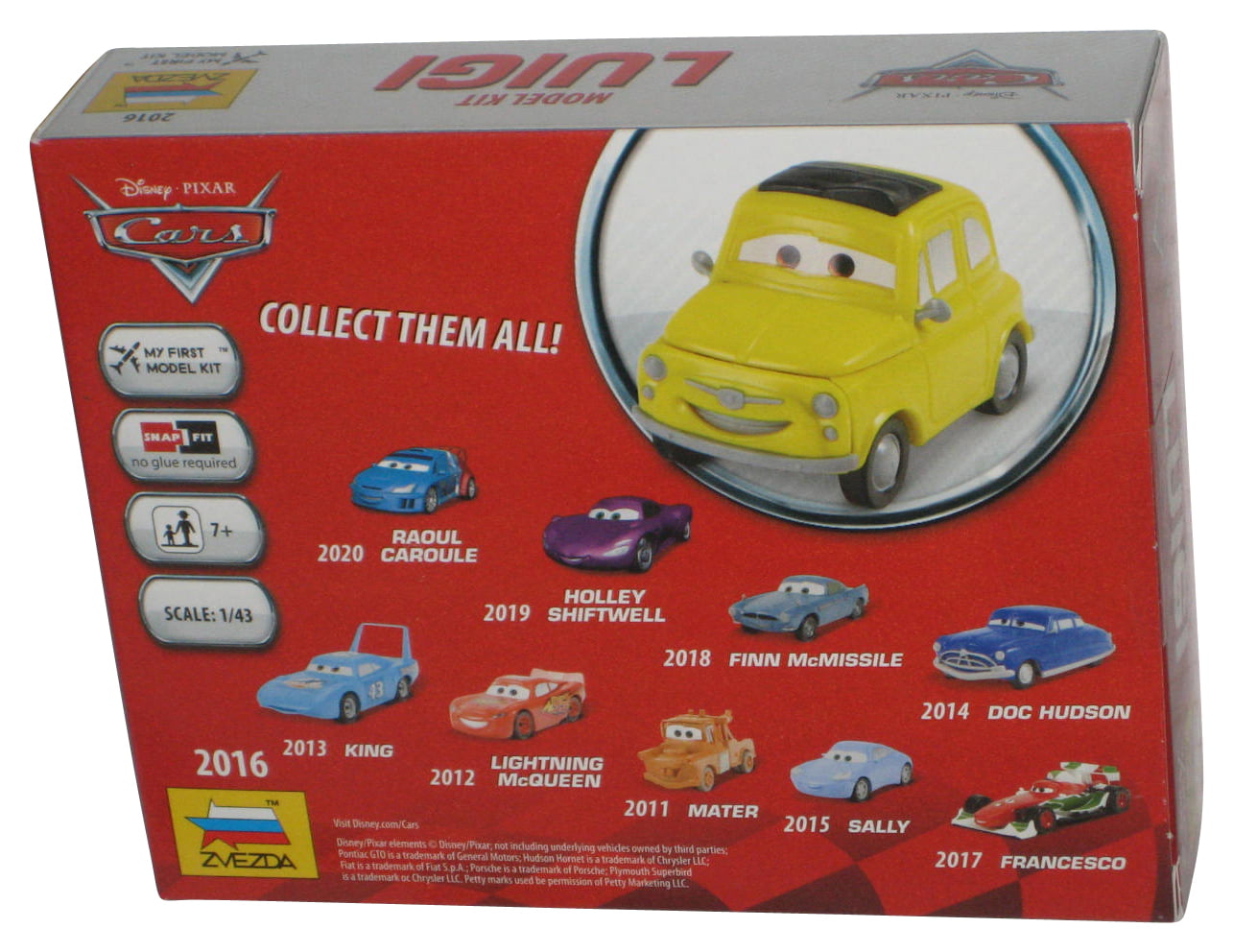 Zvezda Disney Pixar Cars Sally 1/43 Scale Model Snap Kit 2015 