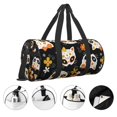 thumbnail image 5 of Bingfone Cat Skulls and Flowers Print Gym Duffle Backpack for Men Women,Travel Weekender Carry-On Bags with Detachable Back Pack Straps for Traveling Overnight Climb Sports, 5 of 8