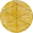 thumbnail image 1 of Ahgly Company Machine Washable Indoor Round Abstract Orange Area Rugs, 4' Round, 1 of 7