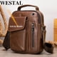 thumbnail image 2 of Bolso de piel auténtica de vaca WESTAL para hombre, bolso de hombro con cremallera, bolso bandolera para hombre, bolso bandolera con solapa 7512, 2 of 5