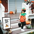 thumbnail image 3 of Koyal Wholesale Happy Halloween Candy Sign, Scary Pumpkin with Witch Hat Halloween Signs 12 x 18 Inch Frame Included, 3 of 5