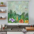 thumbnail image 5 of Tropical Plant Colorful Floral Sheer Curtains 45 Inches Long, Fern Print Summer Birds Light Filering Curtains, Breathable Simi Curtain Privacy Drapes for Kitchen Bathroom Small Window Treatment, 5 of 9