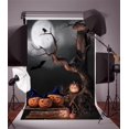 thumbnail image 1 of EREHome Polyester Fabric 5x7ft Background For Photography Halloween Pumpkin Monster Photo Backdrops, 1 of 4