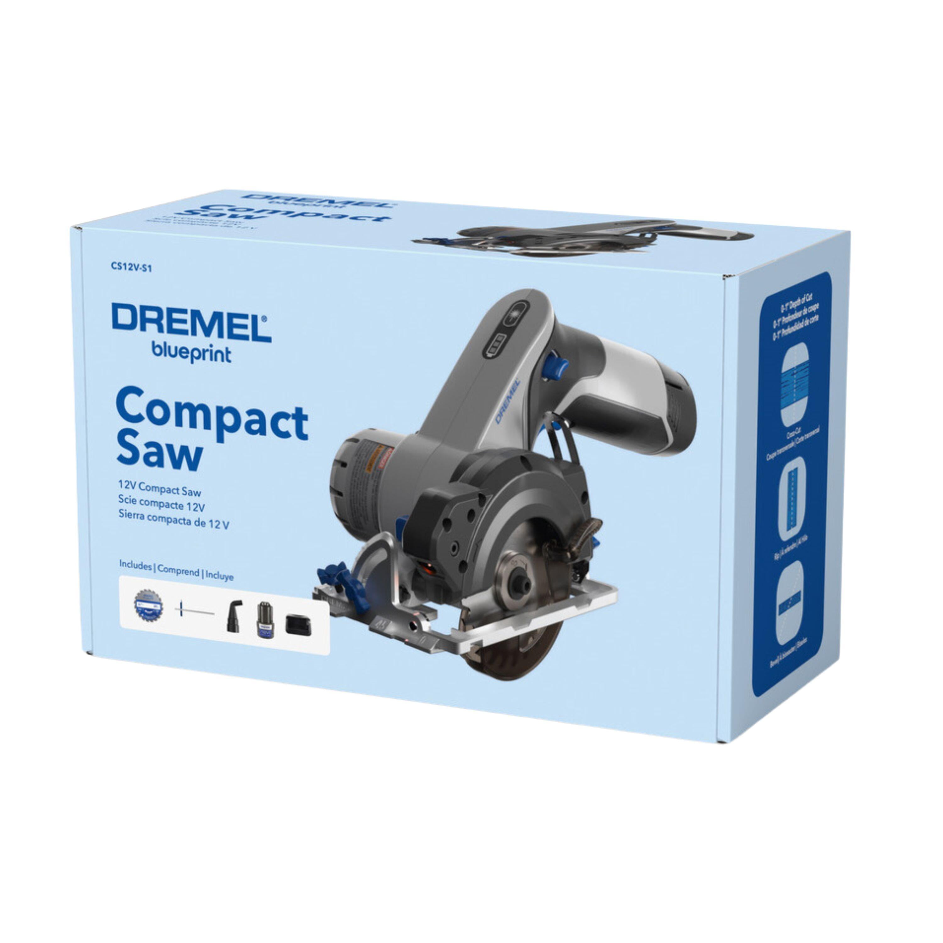 Dremel Blueprint 12V 3-3/8" Mini Circular Saw with Integrated Laser Guide, 2Ah Lithium-Ion Battery and Fast Charger (CS12V-S1)