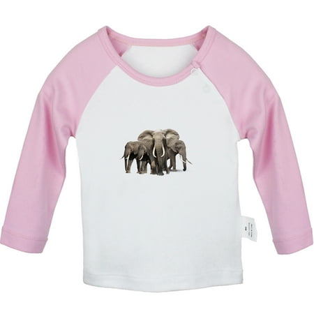 

Waiting For Milk Funny T shirt For Baby Newborn Babies Animal Elephant T-shirts Infant Tops 0-24M Kids Graphic Tees Clothing (Long Pink Raglan T-shirt 0-6 Months)
