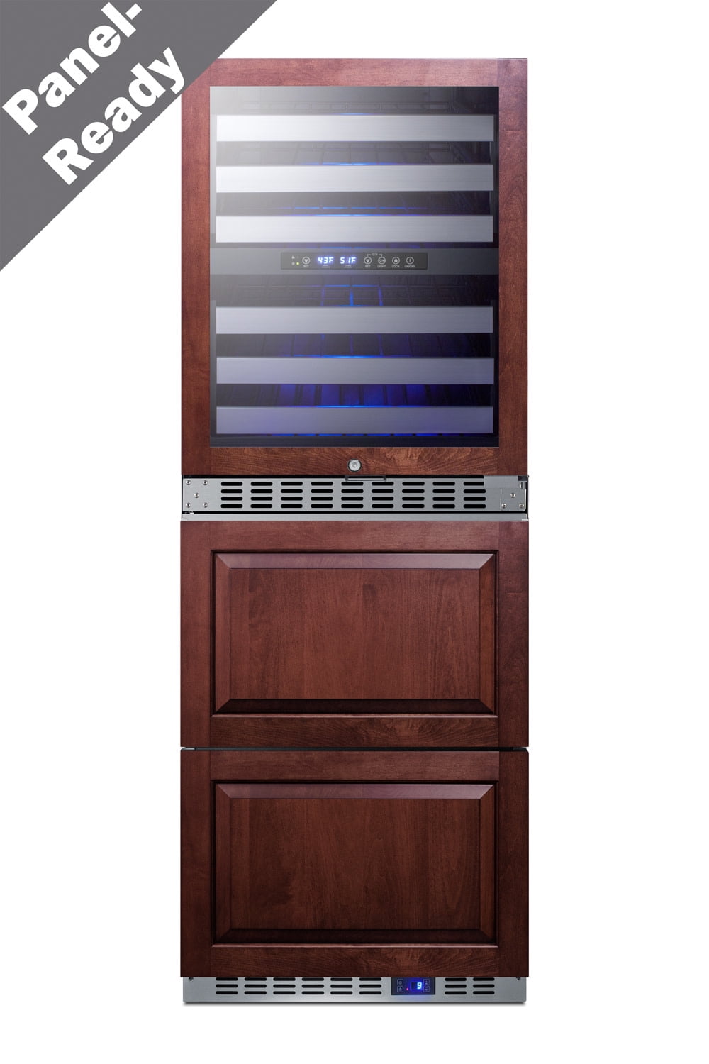 Summit Swcdaf24pnr 24 Inches Wide 46 Bottle Capacity Free Standing Wine Cooler - Panel Ready