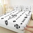 thumbnail image 3 of Manfei Bohemian Aztec Queen Sheet Sets for Adult, Hippie Sheep Skull Flat Sheet, Mandala Boho Style Queen Fitted Sheet, Lightweight Room Decor, 4 Pieces, 3 of 7