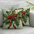 thumbnail image 3 of Qinduosi Merry Christmas Tree Decorative Throw Pillow Covers Set of , Xmas Joy Snowflakes Green Outdoor Pillowcase, Winter Holiday Farmhouse Cushion Case Home Decor, 3 of 5