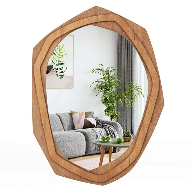 Costway Irregular Framed Decoration Mirror 35" x26" Large Water Proof Wall Mirror