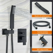 Black Colors Shower System Faucet 12 inch Rainfall Shower Head Hand Shower Tap