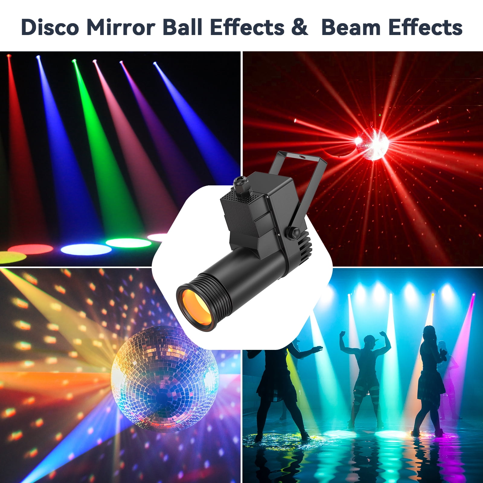 30W RGBW LED Beam Spotlight DMX Lighting Stage Light Party Wedding Pinspot 6 Pcs
