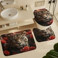 thumbnail image 6 of Bathroom Set, Red Rose and Tiger Printed Bathroom Set,Bathroom Set 4-Piece Set,Bathroom Set with Shower Curtain Sets and Carpet, 6 of 8
