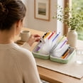 thumbnail image 4 of Travel Pill Organizer with 14 Clear Zipper Pouches and Color-Coded Labels, Blue Floral Hard Shell Case, for Daily and Vitamin Storage, 4 of 6
