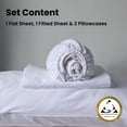 thumbnail image 3 of Weddingly certified 100% Giza egyptian cotton sheets|4 piece set|Deep pocket|Extra Long staple|Sateen Weave|High fabric strength,Uniform &soft|Wrinkle free|(King,White), 3 of 5