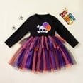 thumbnail image 2 of MEZZALL Girls Halloween Long Sleeve Dress Party Patchowrk Play Pretend Outfits For Toddler Kids Fall Winter Casual School Beach Occasion Festival Clothes Versatile / 1-2 Years, 2 of 5
