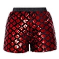 thumbnail image 2 of Sparkly Sequin Shorts for Women Elastic High Waist Shiny Metallic Sequins Hot Shorts Disco Party Clubwear, 2 of 3
